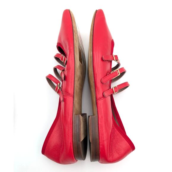 Mansur Gavriel Square Toe Mary Jane Ballerina Flat Women's Red Size US9 EU39.5 - Picture 9 of 14
